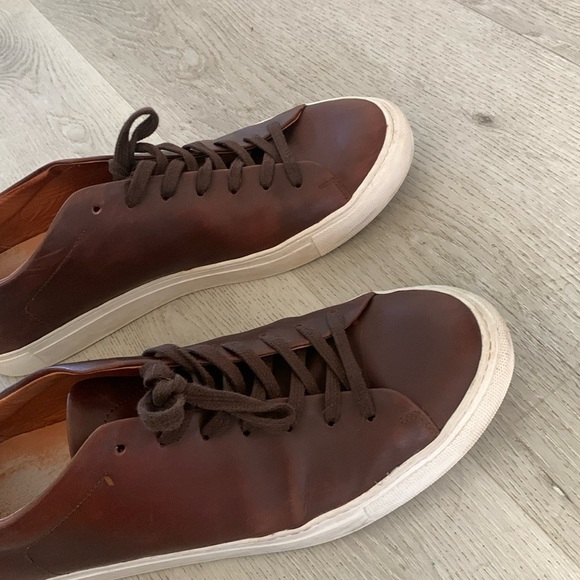 Beckett Simonon Reid golf Sneaker pull on size 13 brown leather distressed‎ - Picture 3 of 9